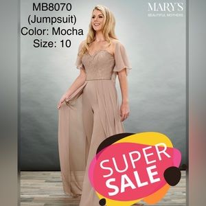 Mary’s Bridal Jumpsuit mother of the bride - Color- Mocha -Size -10